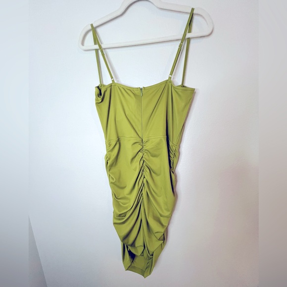 SHEIN Unity Zip Back Ruched Bodycon Dress SIZE L - Picture 3 of 3